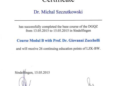 Dr Szczutkowski certyfikat 11 - <span>lek. dent. Michał Szczutkowski</span><br/>