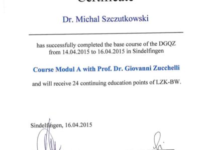 Dr Szczutkowski certyfikat 12 - <span>lek. dent. Michał Szczutkowski</span><br/>
