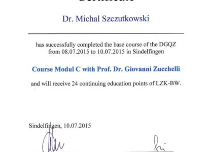 Dr Szczutkowski certyfikat 13 - <span>lek. dent. Michał Szczutkowski</span><br/>