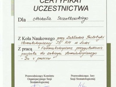 Michał Szczutkowski dyplom 16 - <span>lek. dent. Michał Szczutkowski</span><br/>