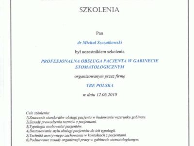 Michał Szczutkowski inne dyplom 3 - <span>lek. dent. Michał Szczutkowski</span><br/>