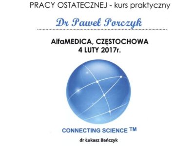 Dr Porczyk certyfikat 22 - <span>lek. dent. Paweł Porczyk</span><br/>specjalizacja w dziedzinie periodontologii