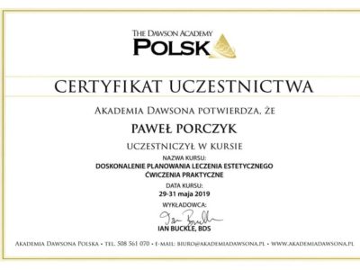 Dr Porczyk certyfikat 28 - <span>lek. dent. Paweł Porczyk</span><br/>specjalizacja w dziedzinie periodontologii