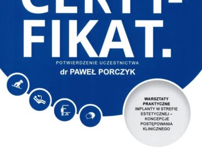 Dr Porczyk certyfikat 4 - <span>lek. dent. Paweł Porczyk</span><br/>specjalizacja w dziedzinie periodontologii