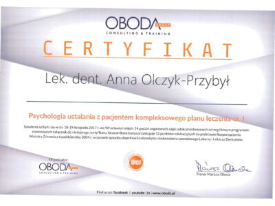 Anna Olczyk certyfikat 12 - <span>dr Anna Olczyk</span>
