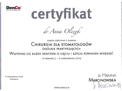 Anna Olczyk certyfikat 9 - <span>dr Anna Olczyk</span>